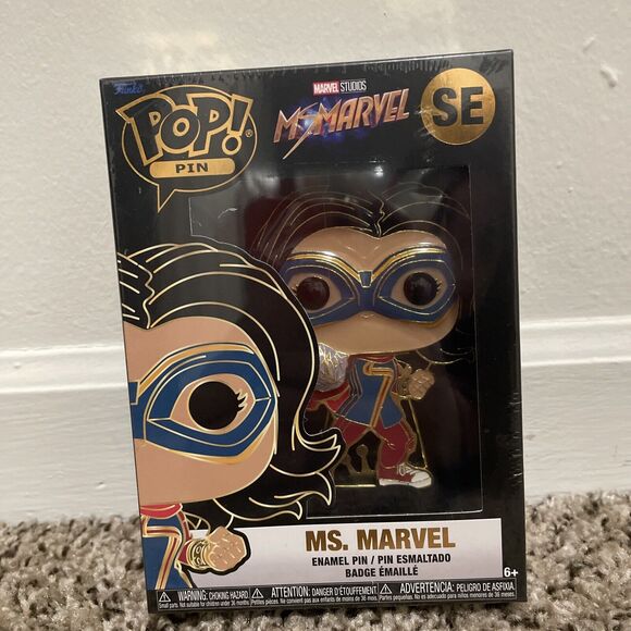Funko Pop! Pin - Marvel Studios Ms Marvel 4” SE Enamel Pin w/ Stand- NEW - Picture 1 of 5